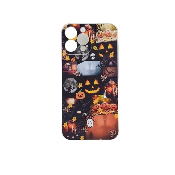 IPhone 13 Pro Max Skeletons Pumpkins Halloween Phone Case - Picture 1 of 1